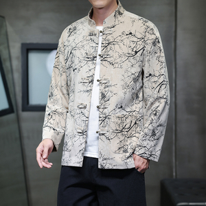 2025春季风提花夹克新中式复古唐装汉服外套男A118-A8818P120图片