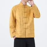 秋季风男装唐装汉服夹克大码古文字印花外套A118-A8836P115，男装夹克，电商A118