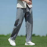 纯亚麻风透气直筒裤男宽松青年大码休闲裤A118-K918P115，男装休闲裤，电商A118