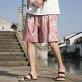 夏季风冰丝透气大码五分裤新中式短裤沙滩裤男A118-DK907P50，男装牛仔裤，电商A118