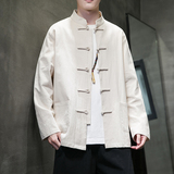 2025春秋风衬衫唐装长袖棉麻亚麻中式立领衬衣男A118-C817P45，男装衬衫，电商A118