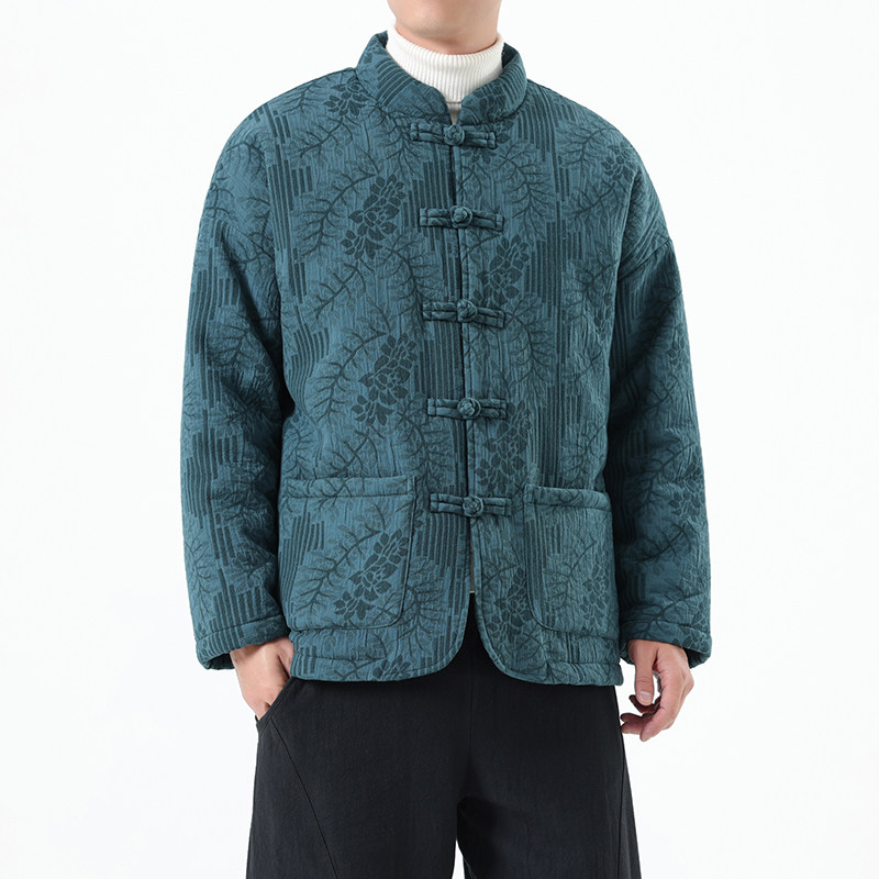 冬季风男装棉衣唐装加厚复古大码提花外套A118-MY6601P135,男装棉衣,电商A118