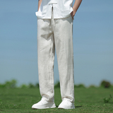 纯亚麻风透气直筒裤男宽松青年大码休闲裤A118-K918P115，男装休闲裤，电商A118