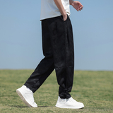 风春夏新中式宽松盘扣束脚长裤大码休闲裤男A118-K110P75，男装休闲裤，电商A118