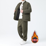 冬季风套装棉服中式复古唐装棉衣加厚保暖外套男TZ010-P200，男装T恤，电商A118