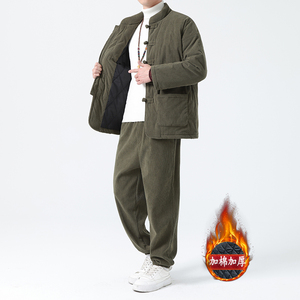 冬季风套装棉服中式复古唐装棉衣加厚保暖外套男TZ010-P200图片