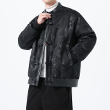 冬季风新中式唐装棉衣拼接加厚保暖男士外套A118-MY6616P155，男装棉衣，电商A118