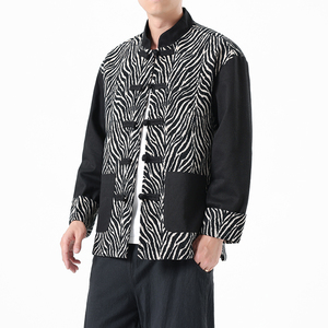 秋季风男装牛仔夹克中式复古唐装汉服拼接外套A118-A8807P125图片