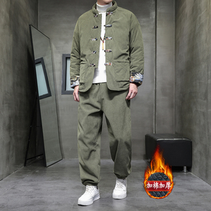 冬季风男装棉衣唐装中式复古大码灯芯绒棉袄TZ12-P205图片