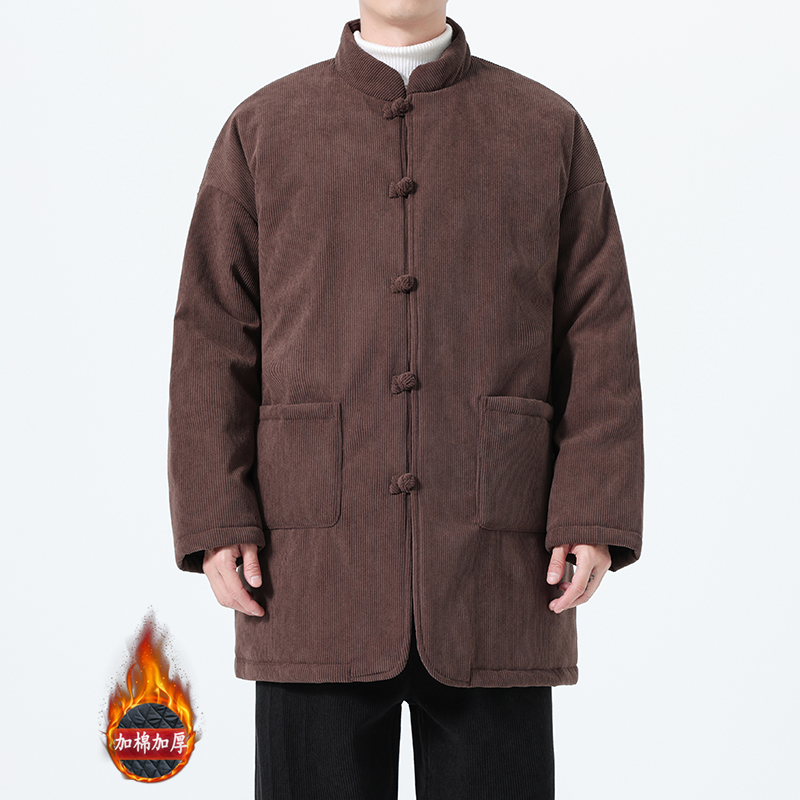 冬季风唐装灯芯绒棉衣保暖大码男士立领外套A118-MY6609P165，男装棉衣，电商A118