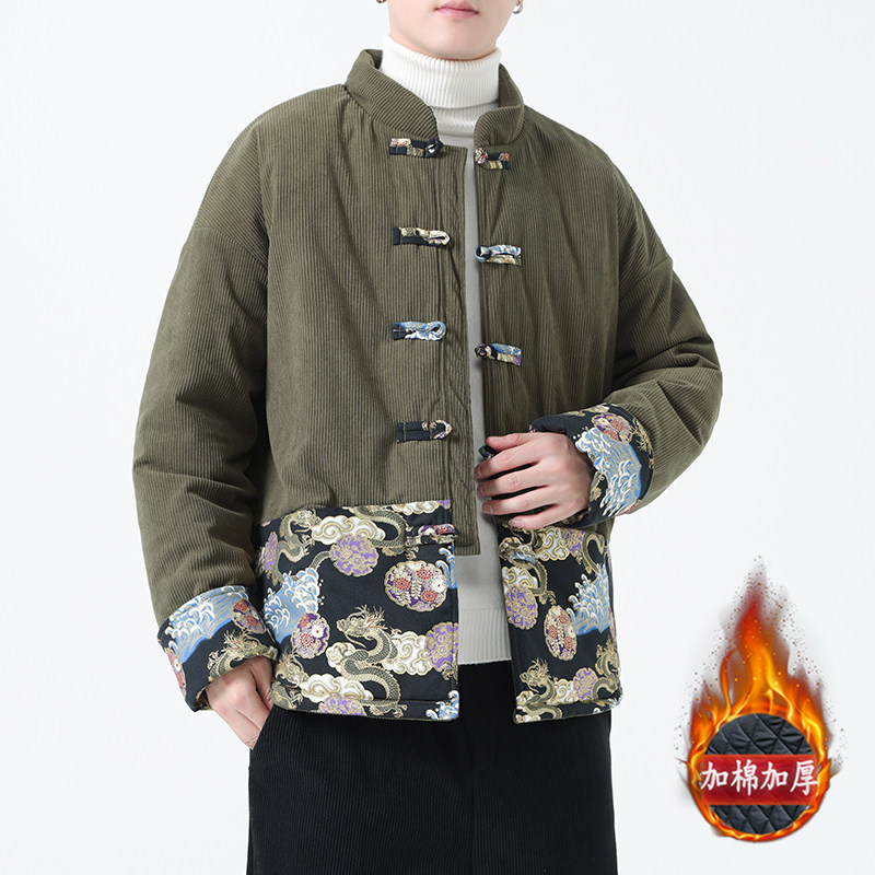 冬季风男装棉衣中式复古唐装加厚青年外套A118-MY2312P140,男装棉衣,电商A118