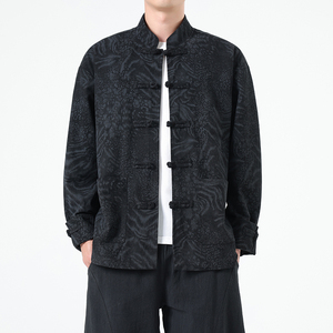2025秋季风男装豹纹中式唐装汉服复古夹克外套A118-A8822P115