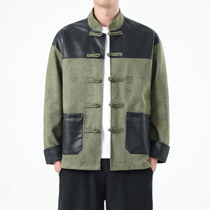 秋季风男装夹克复古唐装汉服甲骨文拼接外套A118-A8831P120