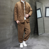 冬季风棉衣套装中式复古灯芯绒加厚唐装棉袄男A118-TZ010P200，男装棉衣，电商A118