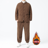 2025冬季风套装中式复古唐装棉衣灯芯绒保暖棉袄男TZ010-P200，男装T恤，电商A118