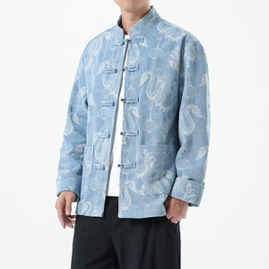 2025春季风男装牛仔外套中式复古龙纹唐装夹克A118-A8813P135图片