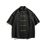 夏季风男装短袖衬衫新中式大码唐装休闲衬衣A118-C27P65控88，男装衬衫，电商A118