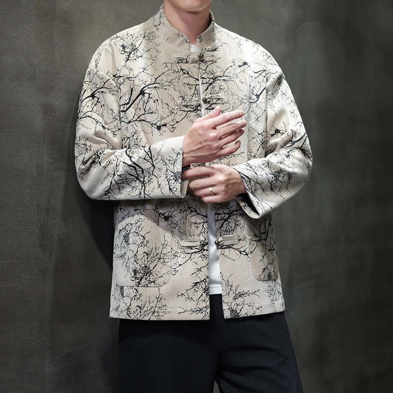 秋季风男装外套新中式提花复古唐装汉服夹克A118-A8818P120,男装夹克,电商A118