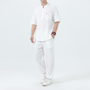 2025夏季风冰丝短袖衬唐装汉服两件套男A118-TZ2506P115控198图片