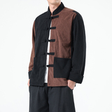 秋季风男装夹克唐装汉服中式复古拼接大码外套A118-A8825P115，男装夹克，电商A118