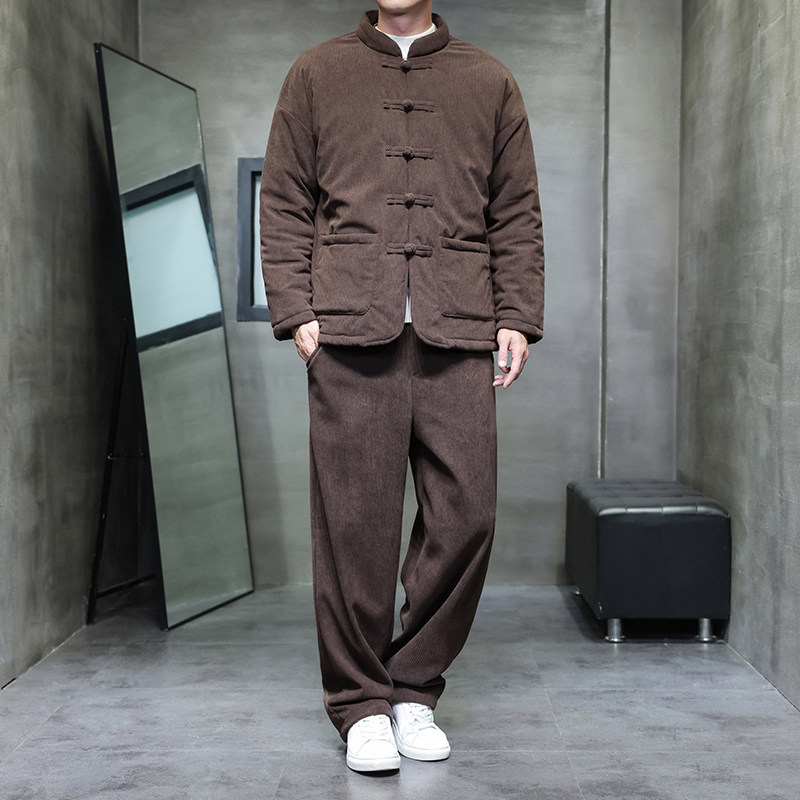 冬季风唐装棉衣套装加厚复古外套男A118-TZ7701P200抖音控298,男装棉衣,电商A118