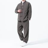 冬季风男装灯芯绒唐装大码复古加厚保暖套装A118-TZ7705P205，男装棉衣，电商A118