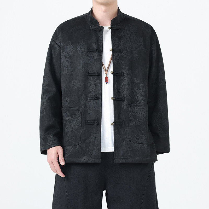 秋季风男装唐装汉服中式复古夹克大码印花外套A118-A8835P115,男装夹克,电商A118