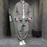 2025冬季风棉衣套装中式复古唐装加厚保暖外套A118-TZ010P200，男装棉衣，电商A118