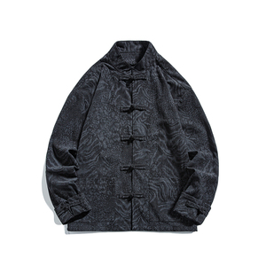 春季风夹克新中式唐装汉服复古豹纹立领外套男A118-A8822P115图片
