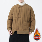 冬季风棉衣圆领套头加厚卫衣唐装条纹保暖外套MY2036-P135，男装棉衣，电商A118