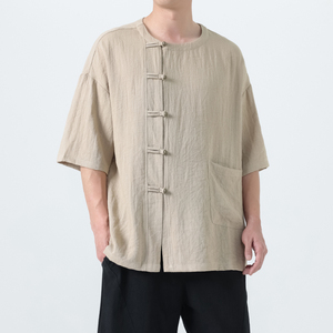 夏季风男装唐装汉服中式复古大码短袖T恤A118-T008P70控99图片