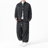 冬季风男装唐装加厚灯芯绒棉衣套装A118-TZ7702P200抖音控328，男装棉衣，电商A118
