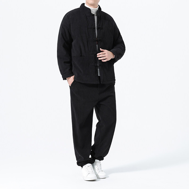 冬季风唐装中式复古棉衣大码加绒加厚套装男A118-TZ7705P205,男装棉衣,电商A118