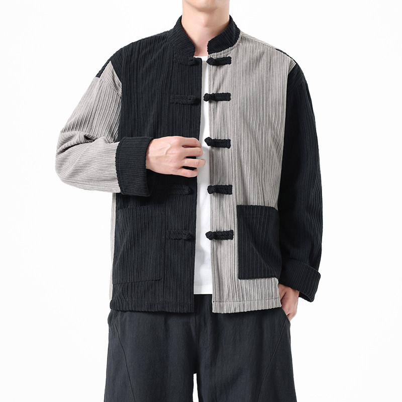 2025春季风夹克新中式唐装汉服复古拼接外套男A118-A8825P115,男装夹克,电商A118