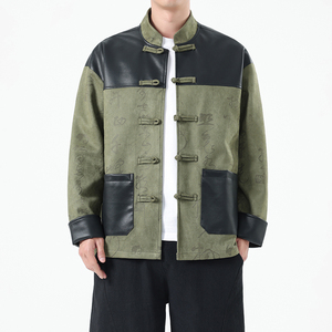春季风男装夹克新中式复古唐装汉服麂皮绒外套A118-A8831P120图片