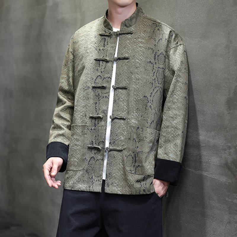 春季风新中式夹克唐装汉服青年大码复古外套男A118-A8821P120，男装夹克，电商A118