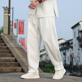 2024风春夏新中式盘扣宽松长裤束脚休闲裤男A118-K111P70控98，男装休闲裤，电商A118