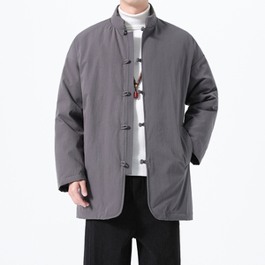 90%白鸭绒冬季风男装唐装复古羽绒服保暖外套A118-YR207P285图片