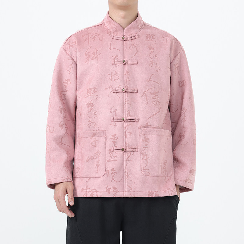 秋冬风男装唐装汉服新中式夹克麂皮绒大码外套A118-A8836P115,男装夹克,电商A118