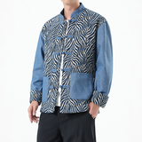 秋季风牛仔夹克新中式唐装大码复古拼接外套男A118-A8807P125，男装工装外套，电商A118