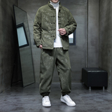 冬季风唐装棉衣男装压花复古加绒休闲裤套装A118-TZ05P200，男装休闲裤，电商A118