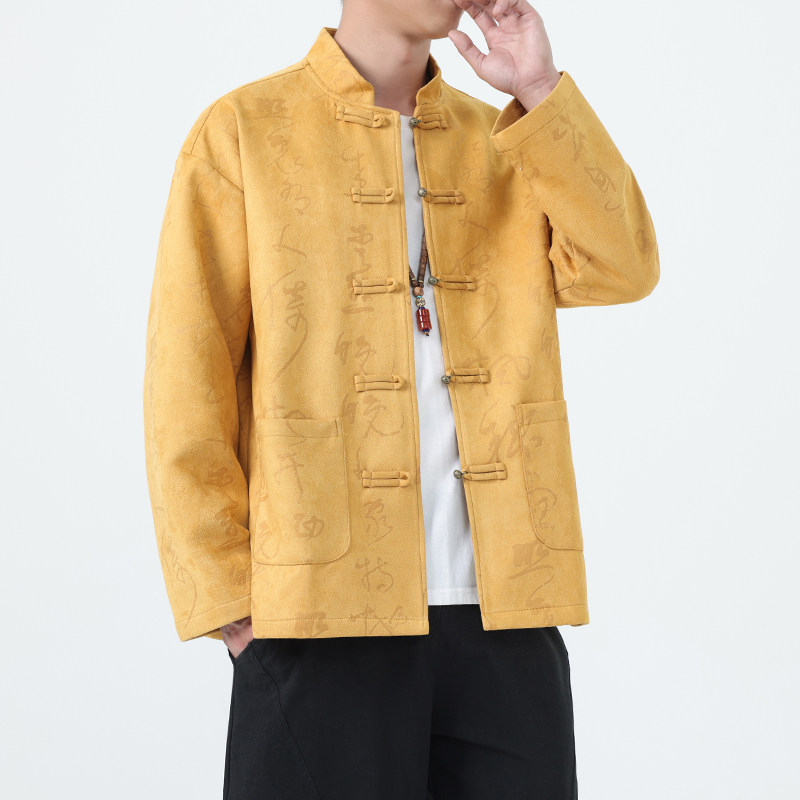 秋季风男装唐装汉服夹克大码古文字印花外套A118-A8836P115,男装夹克,电商A118