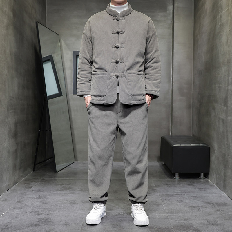 2025冬季风棉衣套装中式复古唐装加厚保暖外套TZ010-P200,男装棉衣,电商A118