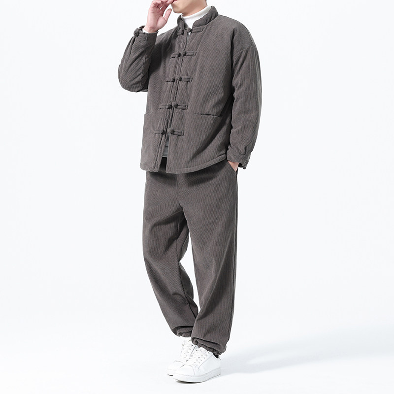 冬季风唐装立领复古棉衣大码保暖加厚套装男A118-TZ7705P205,男装棉衣,电商A118