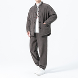 冬季风男装灯芯绒唐装大码复古加厚保暖套装A118-TZ7705P205，男装棉衣，电商A118
