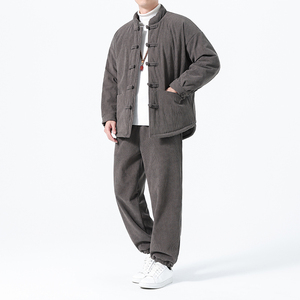 冬季风男装灯芯绒唐装大码复古加厚保暖套装A118-TZ7705P205图片