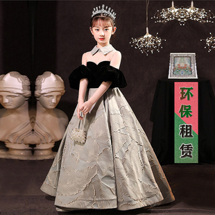 出租儿童走秀赫本主题晚礼服租赁女童钢琴比赛优雅端庄演出服N198