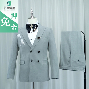 出租大童弹琴西服套装青少年主持朗诵韩版个性时尚礼服胖男孩西装