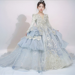 儿童高定礼服租赁女童生日出秀主持独唱弹琴高端高级重工公主裙新