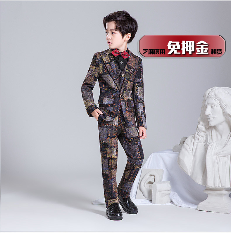 出租男童模特走秀个性霸气时装礼服租赁男孩钢琴演出西服套装nx16